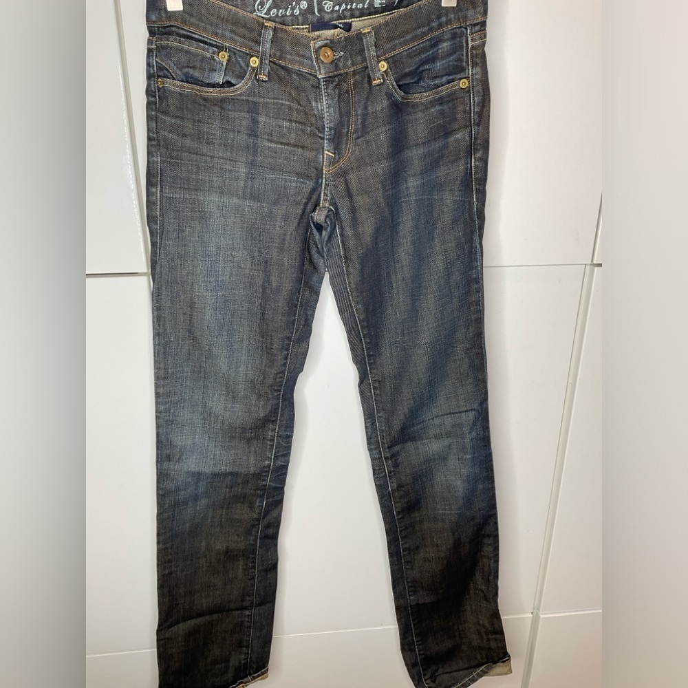 Levi capital E Ruler low rise straight size 27 blue denim
